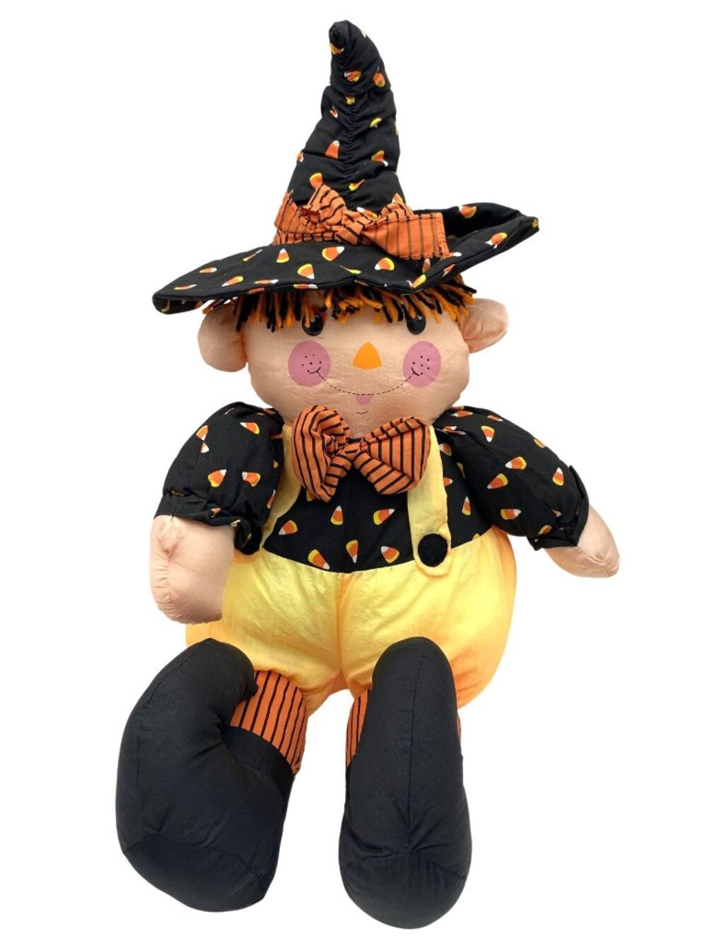 Dan Dee 25" Halloween Witch Nylon Stuffed Candy Corn Decor Plush Vintage FLAW